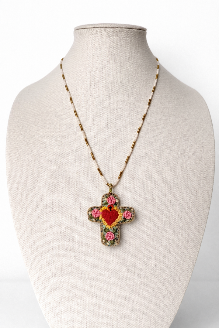 Sacred Heart Cross Necklace