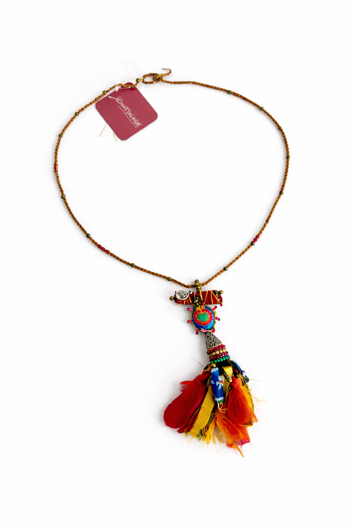 Embroidered Milagros Necklaces – Handmade Sacred Heart Inspired Jewelry