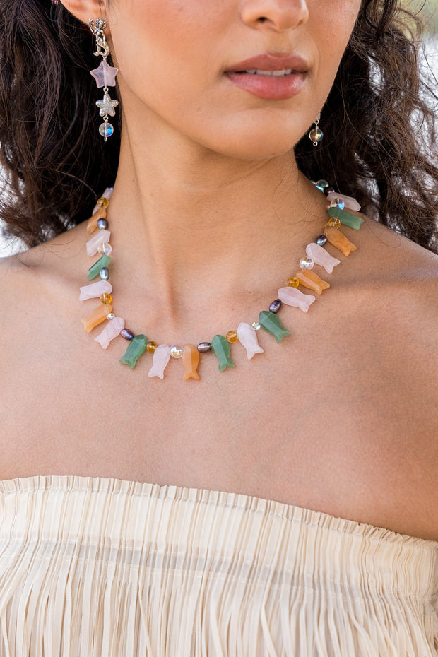 Bora Bora Quartz Fish Necklace