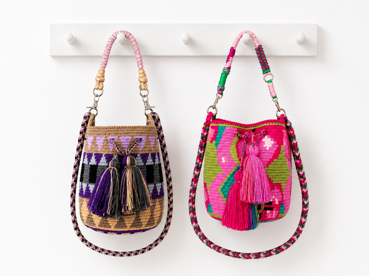 Handmade Wayuu Mochila Crossbody Bag with Dual Straps