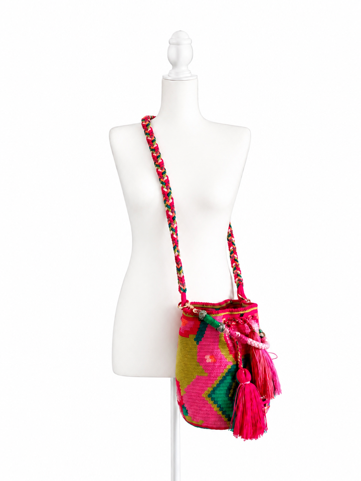 Handmade Wayuu Mochila Crossbody Bag with Dual Straps