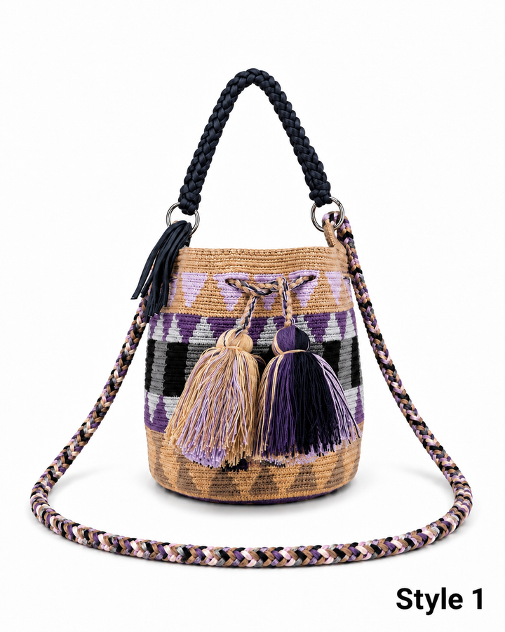Handmade Wayuu Mochila Crossbody Bag with Dual Straps