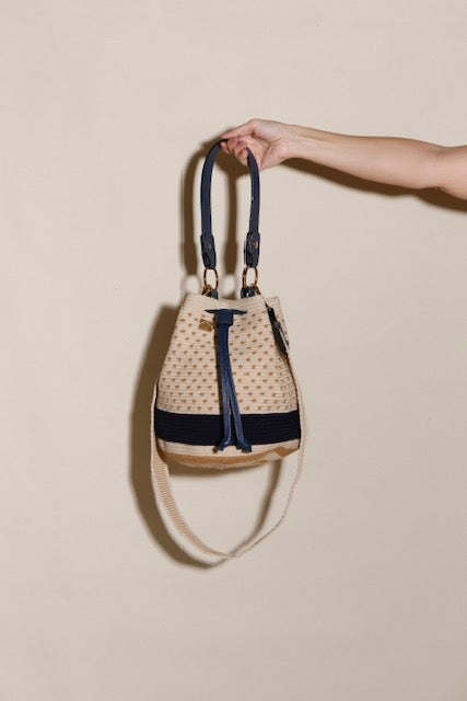 Luxury Wayuu bag crossbody double strap handmade mochila Colombian artisan Bootsologie