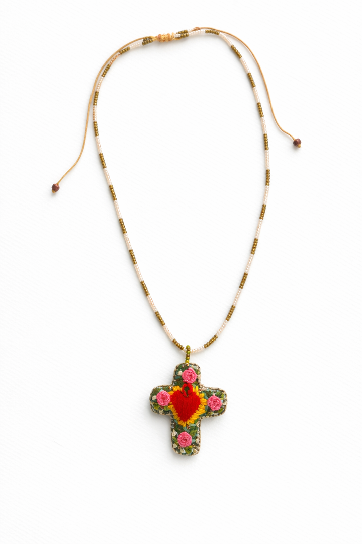 Sacred Heart Cross Necklace