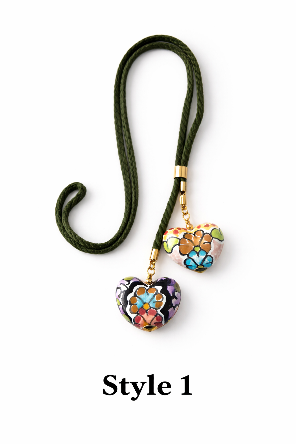 Double Heart Talavera Necklace