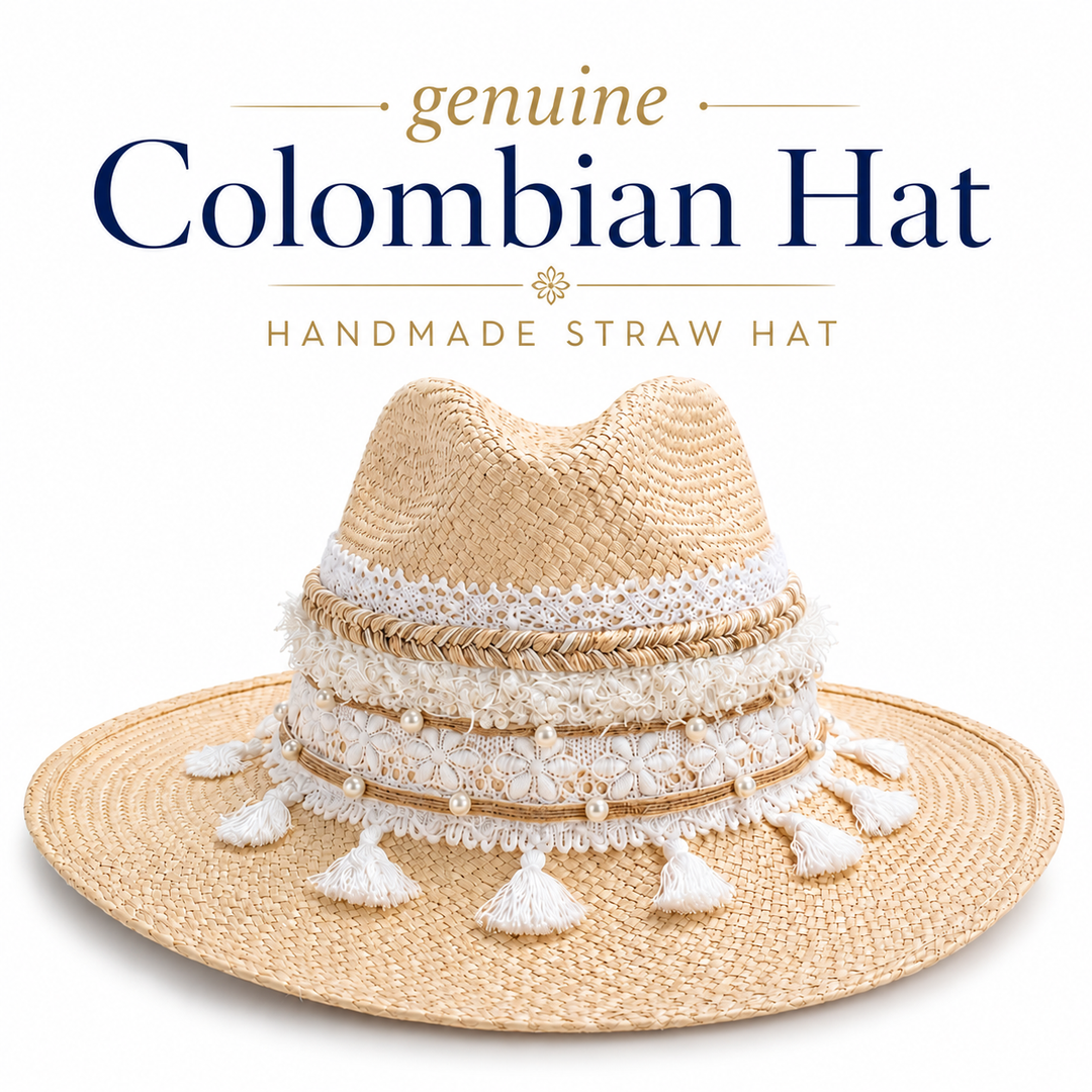 Colombian White Straw Hat – Handwoven Artisan Hat