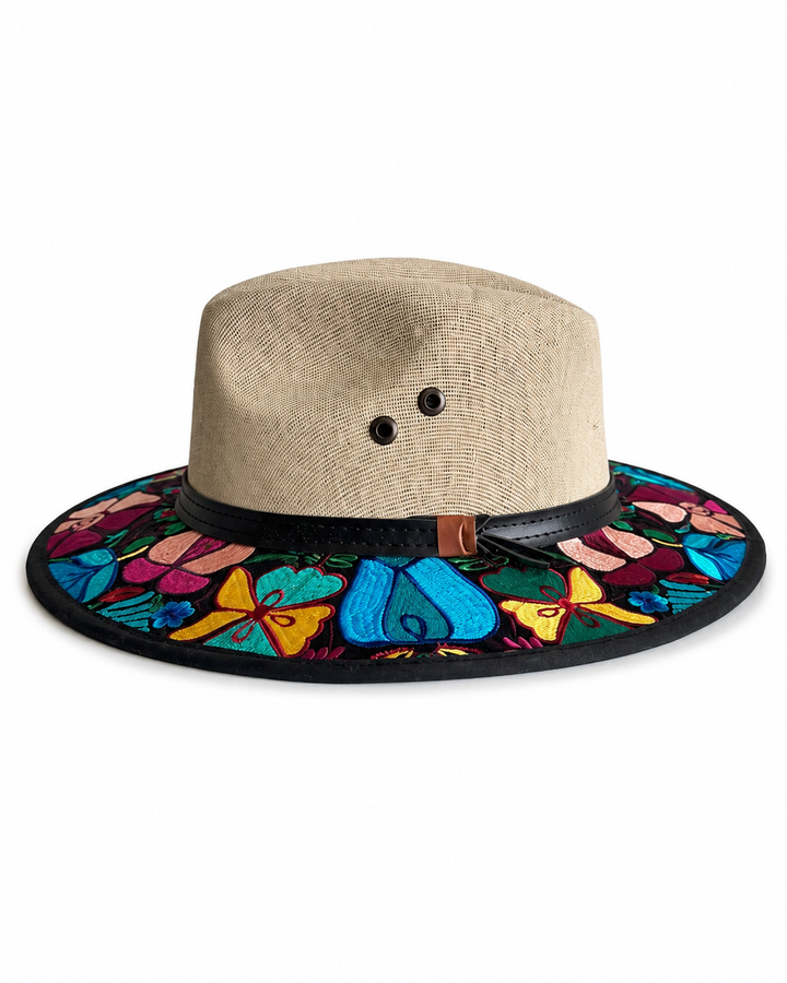 Oaxacan Embroidered Sun Hat for Women