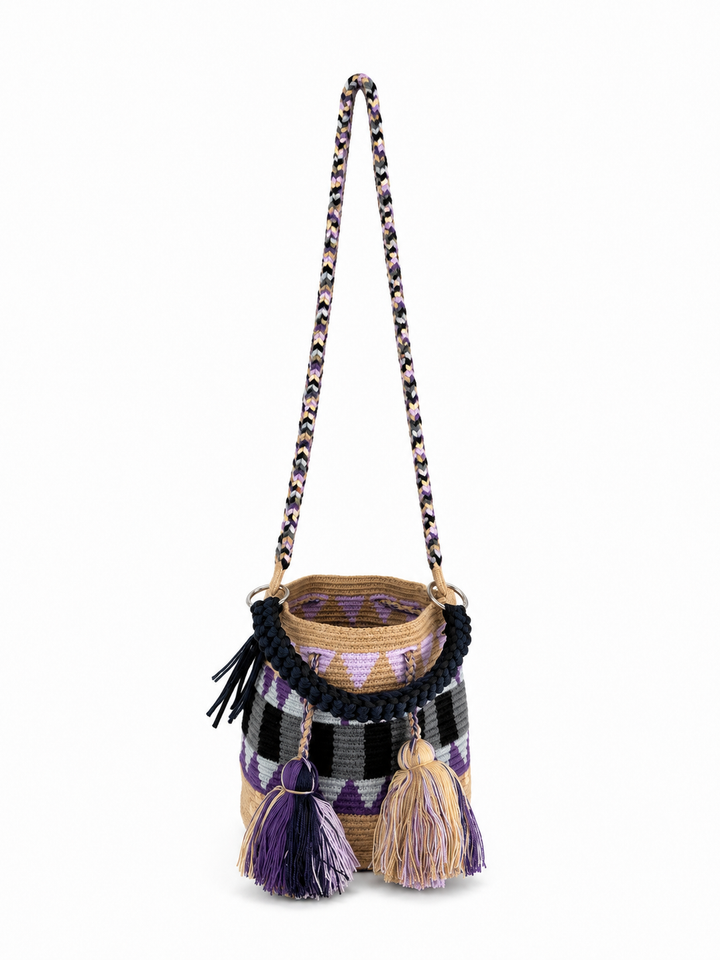 Handmade Wayuu Mochila Crossbody Bag with Dual Straps