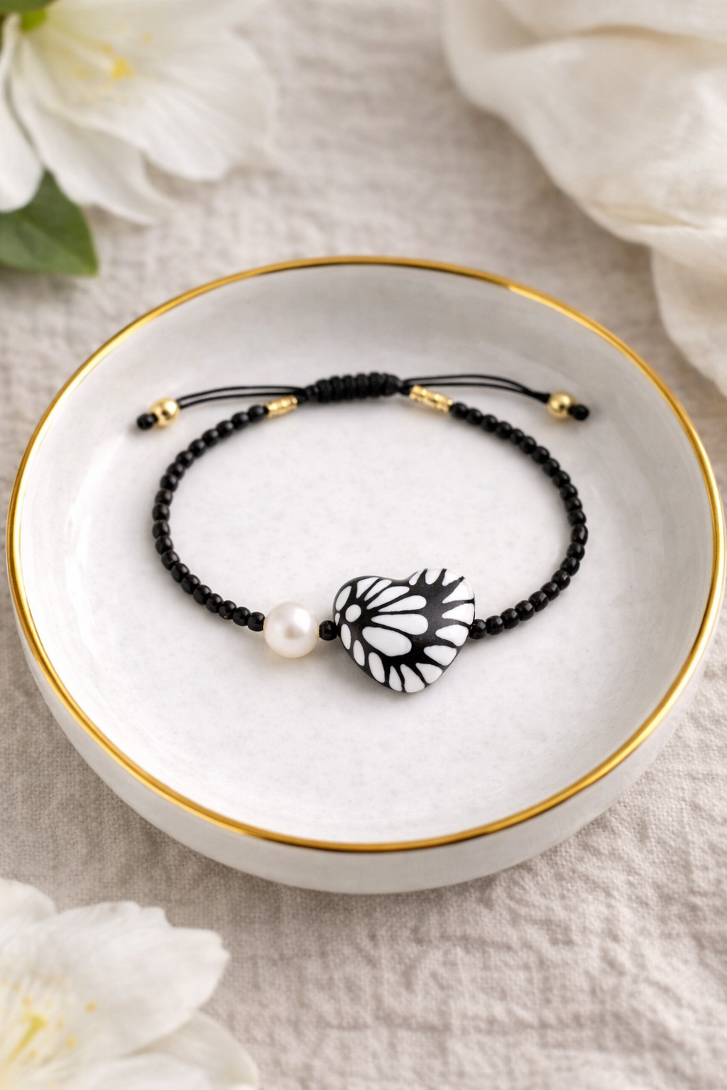 Black Talavera Heart Bracelet