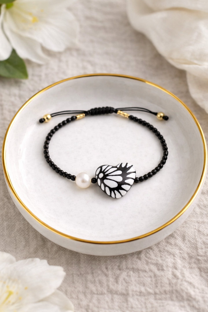 Black Talavera Heart Bracelet