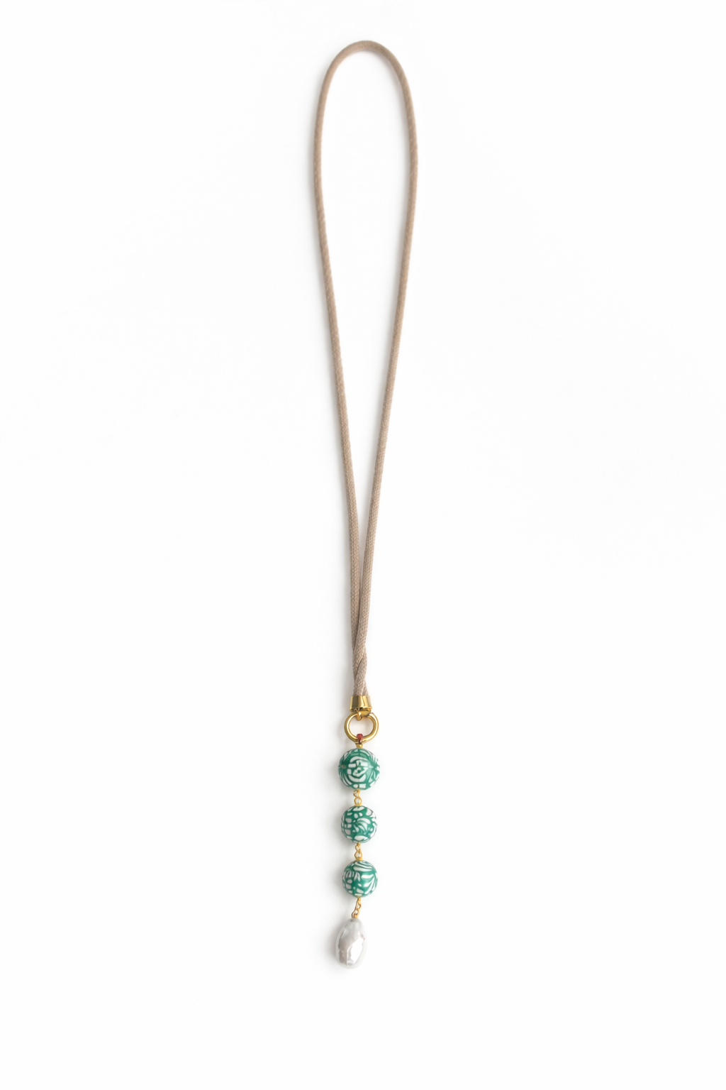 Green Talavera Long Cord Necklace