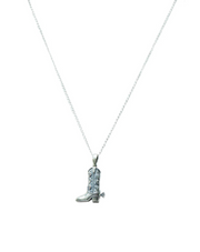 Cowboy Boot Silver Pendant