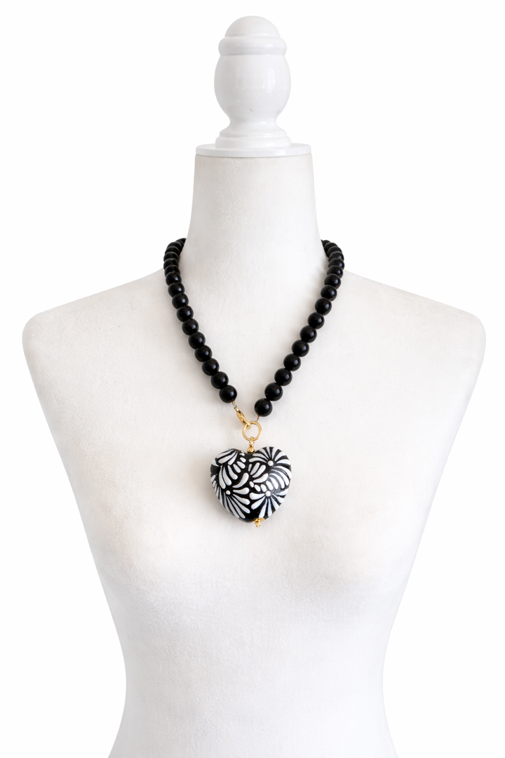 Beaded Talavera Big Heart Necklace