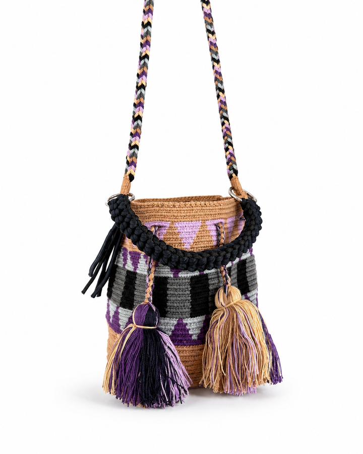 Handmade Wayuu Mochila Crossbody Bag with Dual Straps