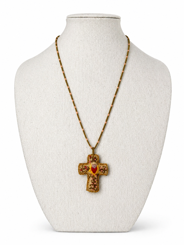 Sacred Heart Cross Necklace