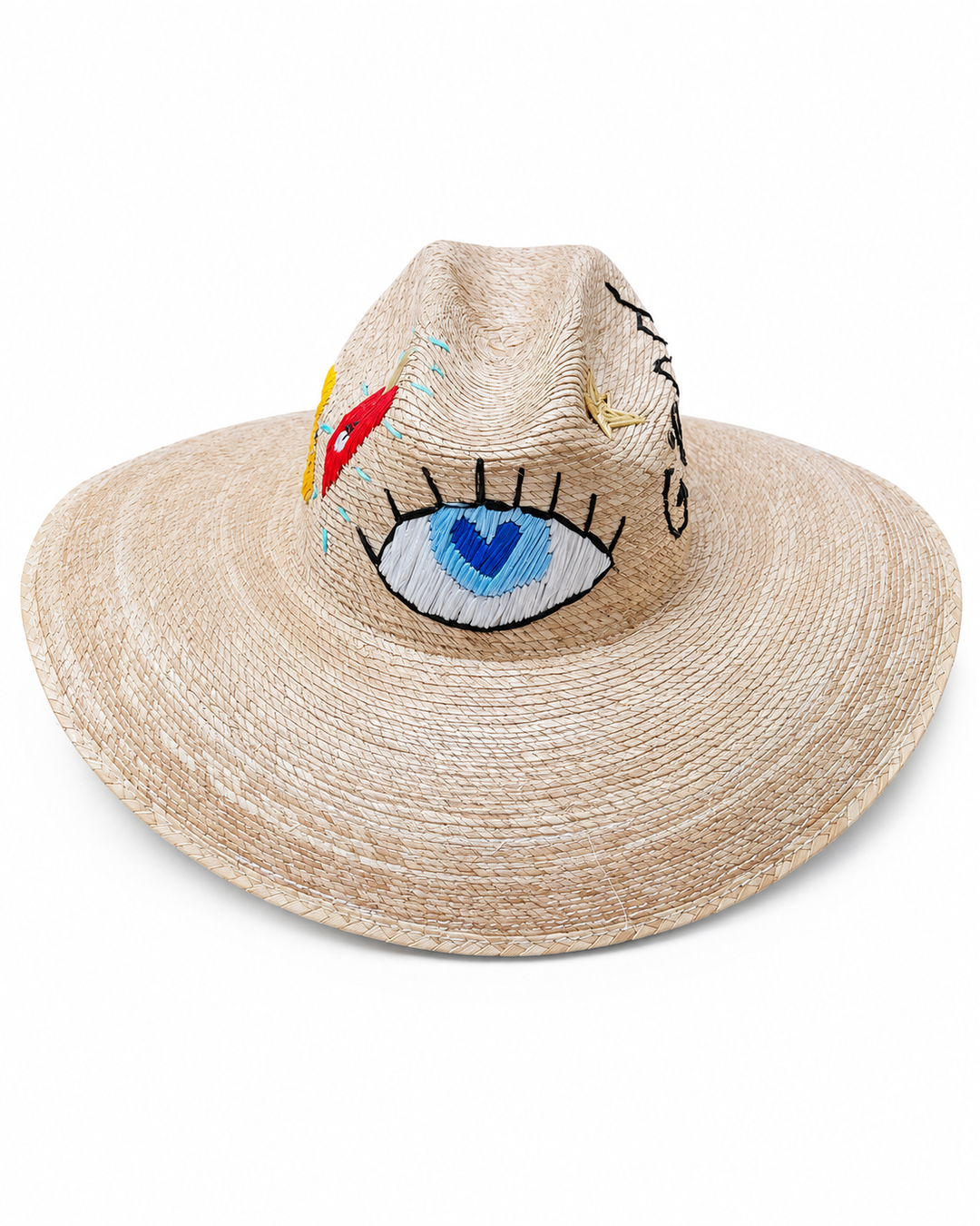 Hand Embroidered Mexican Wide Brim Straw Hat