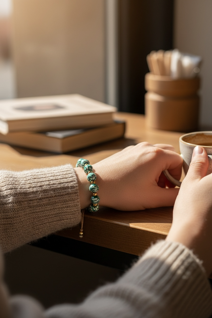 Green Talavera Cord Bracelet