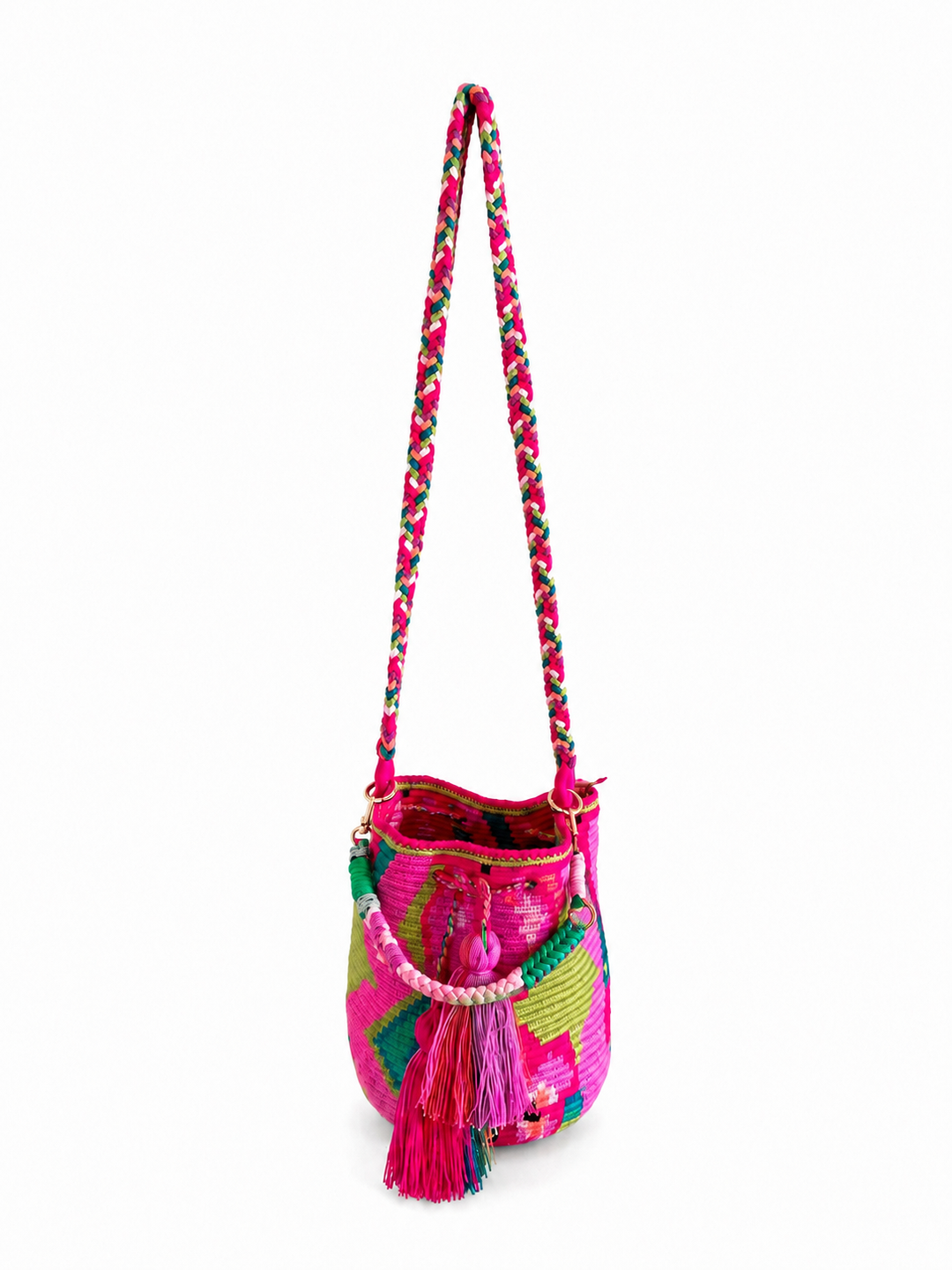 Handmade Wayuu Mochila Crossbody Bag with Dual Straps