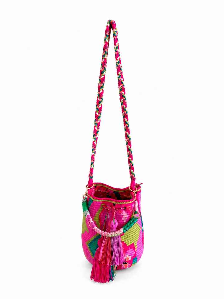 Handmade Wayuu Mochila Crossbody Bag with Dual Straps