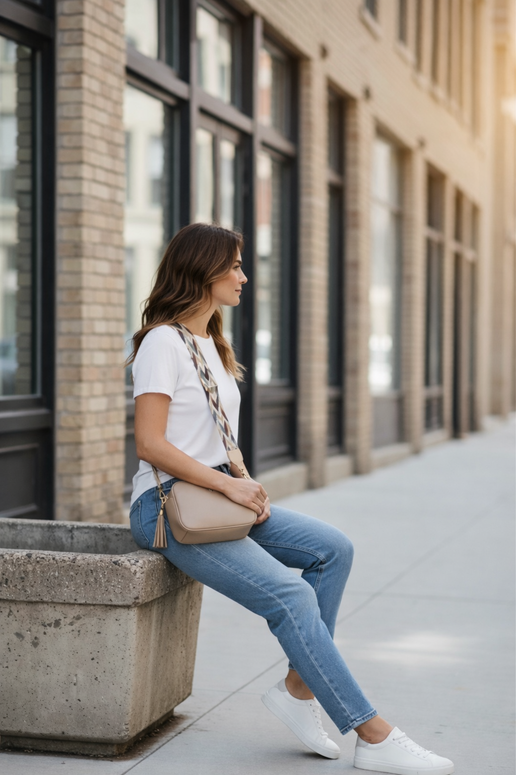 Genuine Leather Crossbody Bag with Wayuu Strap