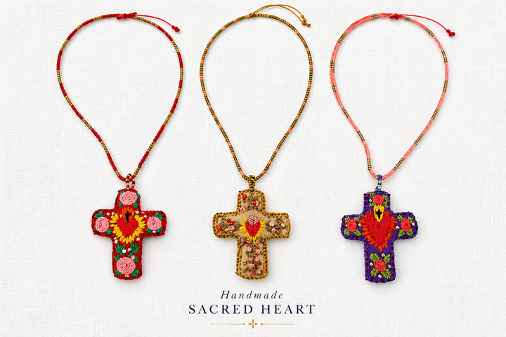 Sacred Heart Cross Necklace