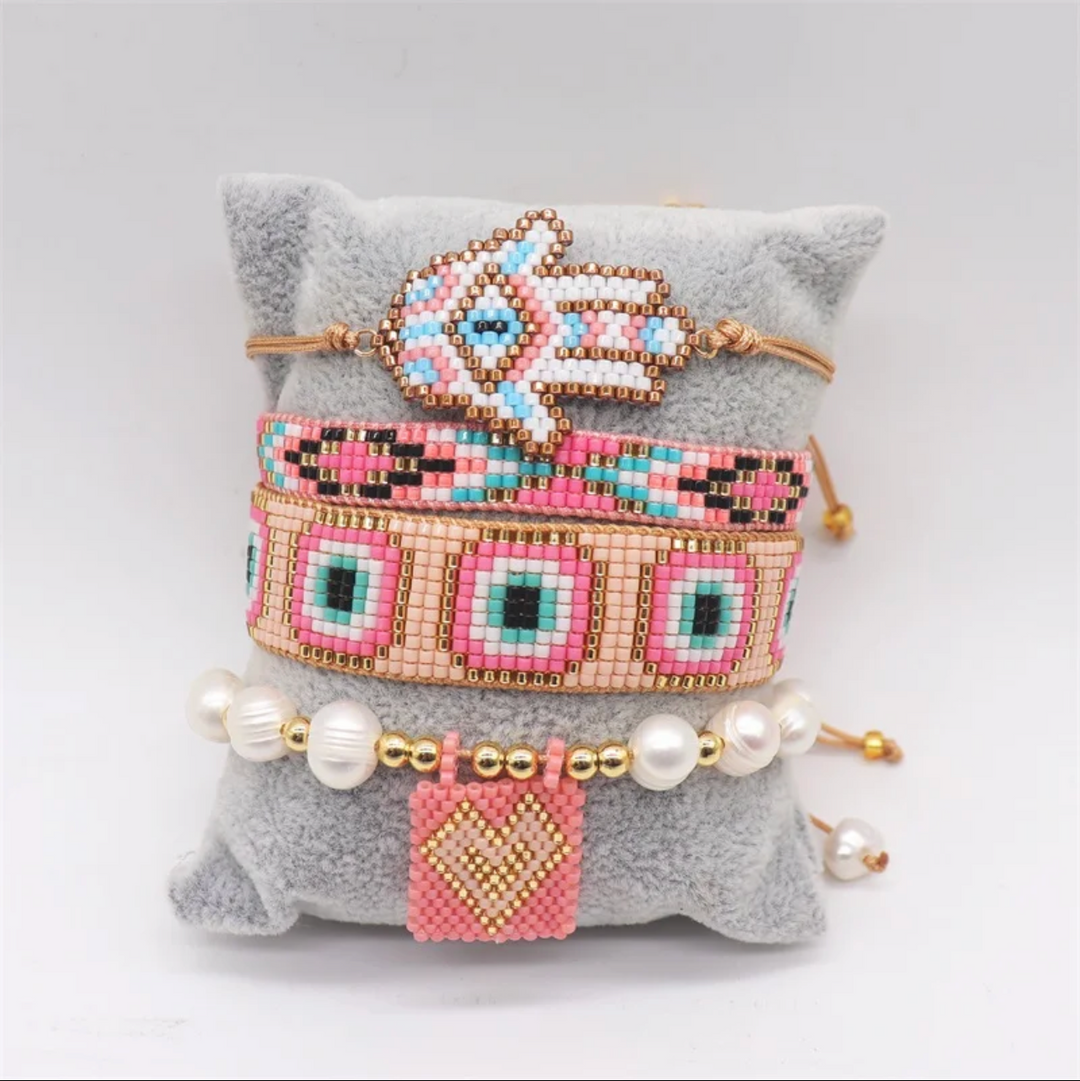 Hamsa Hand Bracelet Set