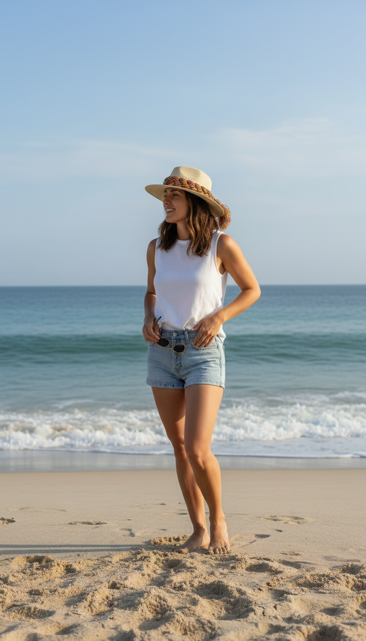 Mexican Straw Sun Hat with Colorful Braided Band