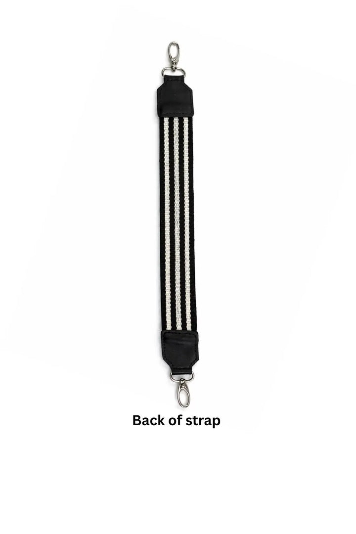 Back of Guatemalan short strap attached to handbag colorful woven accessory upgrade your bag Bootsologie style
