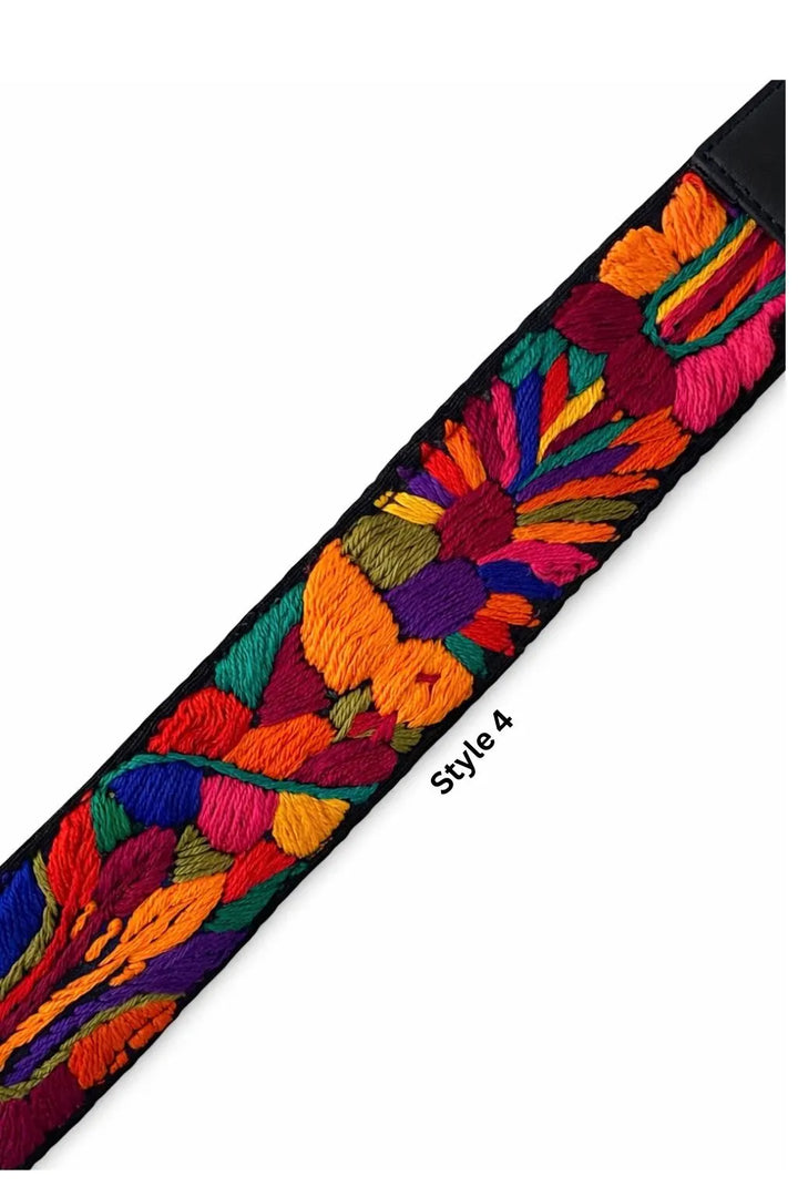 Style 4 Guatemalan embroidered bag strap colorful huipil textile floral design artisan piece exclusively by Bootsologie