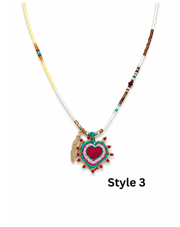 Mexican Milagros Necklace – Sacred Heart Inspired Statement Jewelry