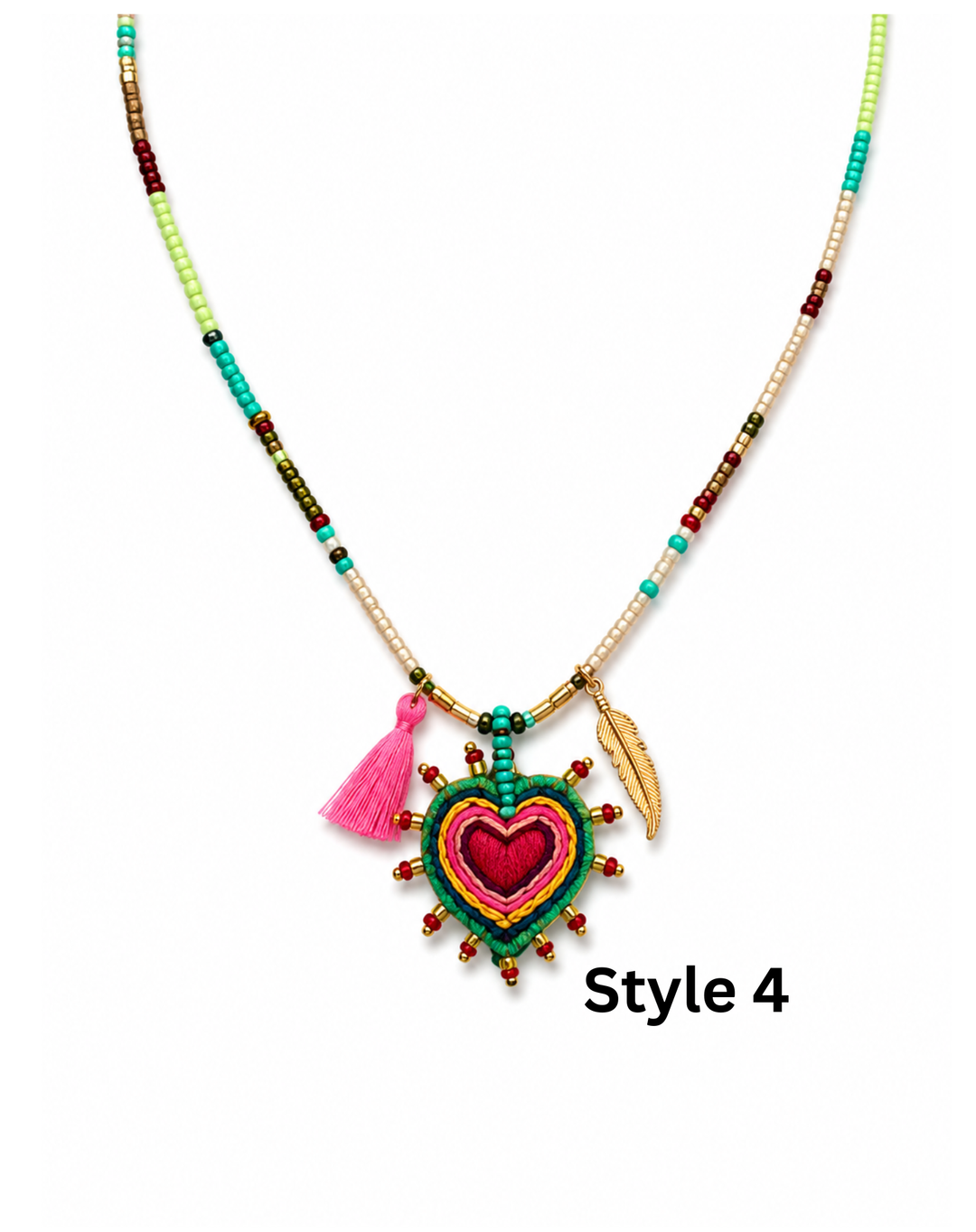 Mexican Milagros Necklace – Sacred Heart Inspired Statement Jewelry