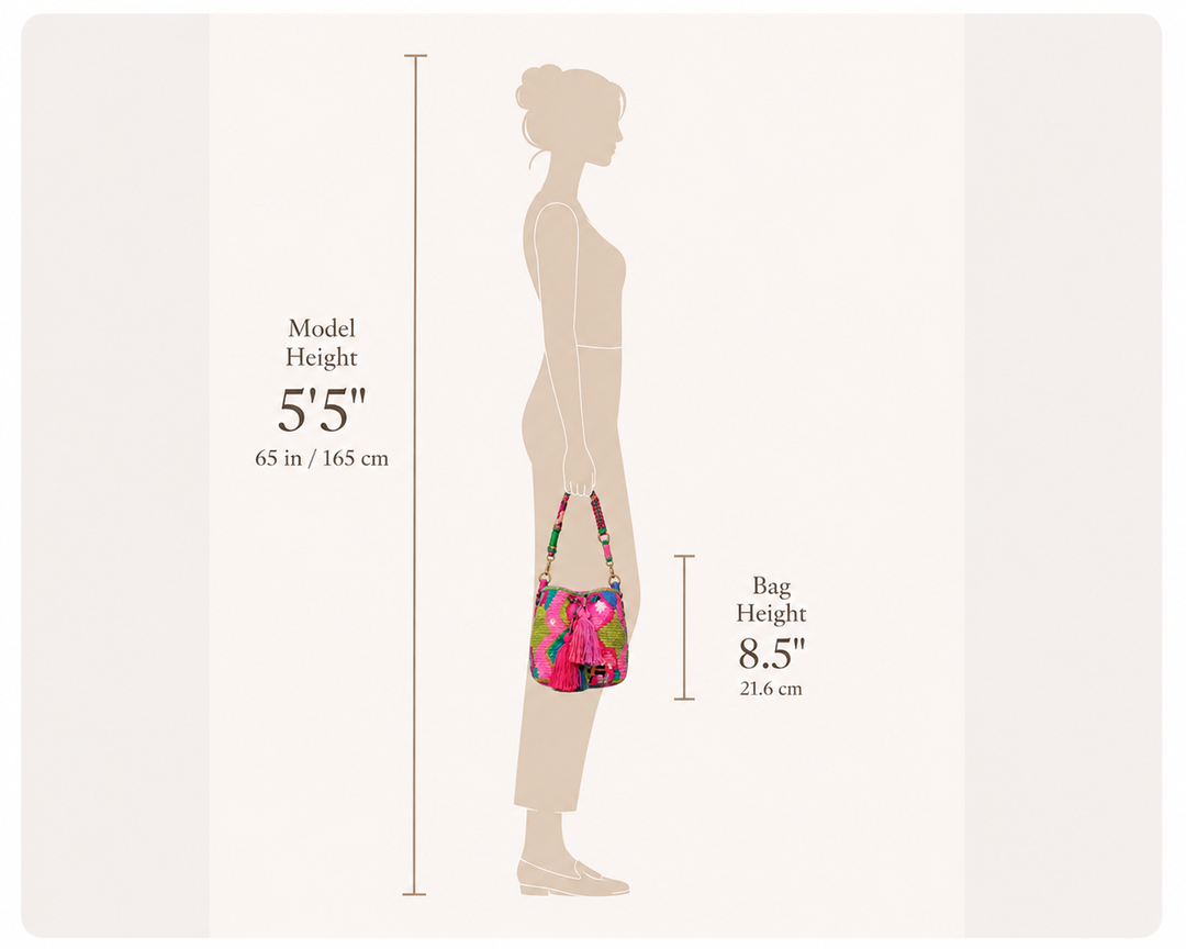 Handmade Wayuu Mochila Crossbody Bag with Dual Straps