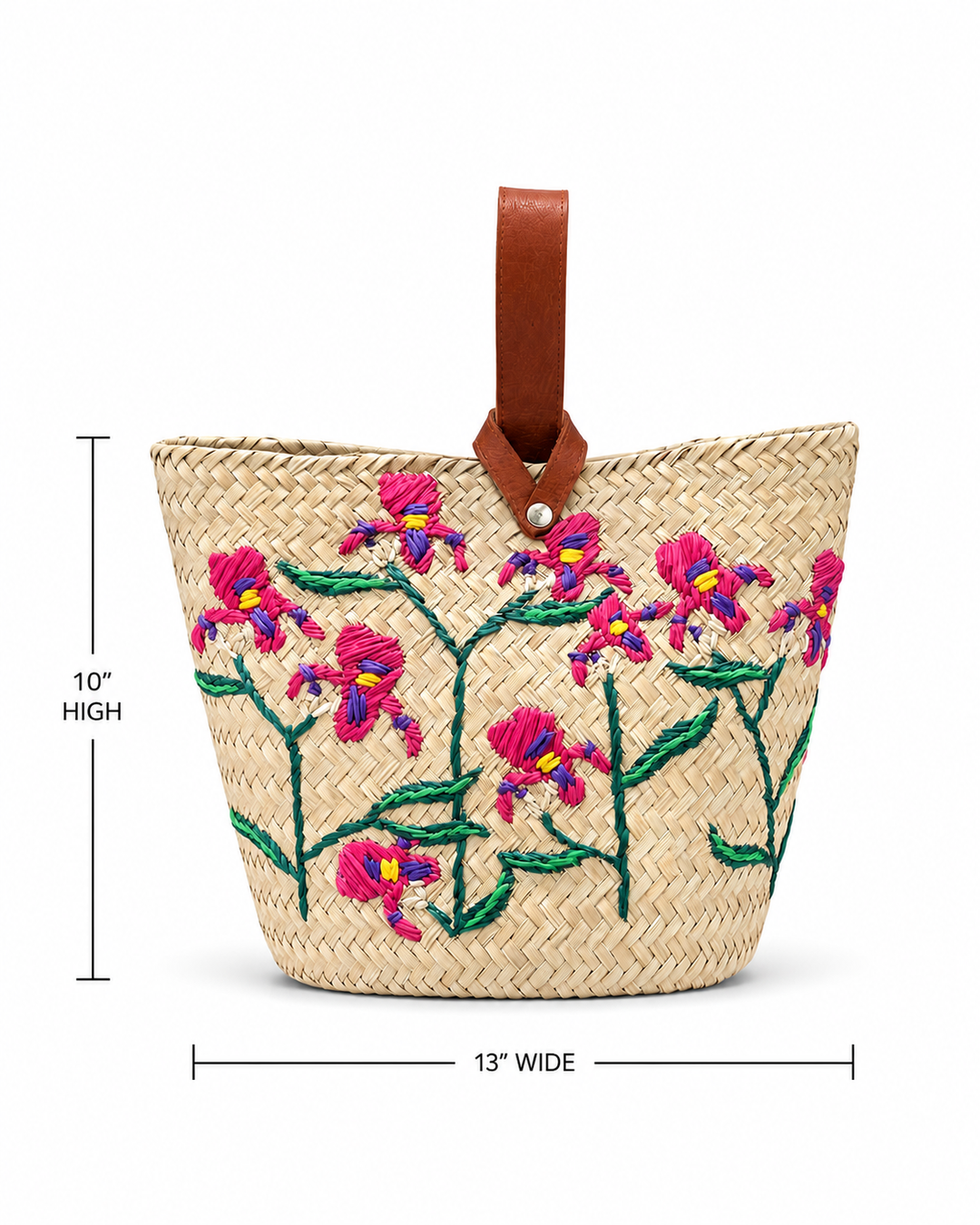 Jacaranda Handmade Embroidered Raffia Tote Bag