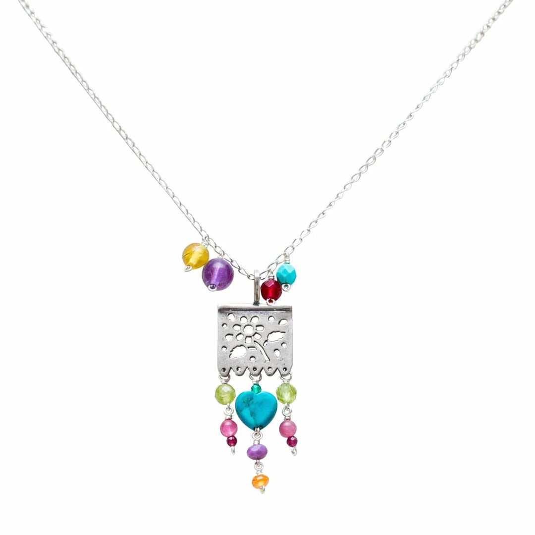 Papel Picado Silver Pendant