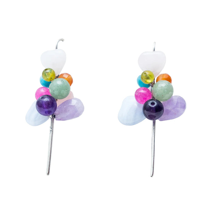 Globero Gemstone Statement Earrings | Handmade Mexican Artisan Jewelry