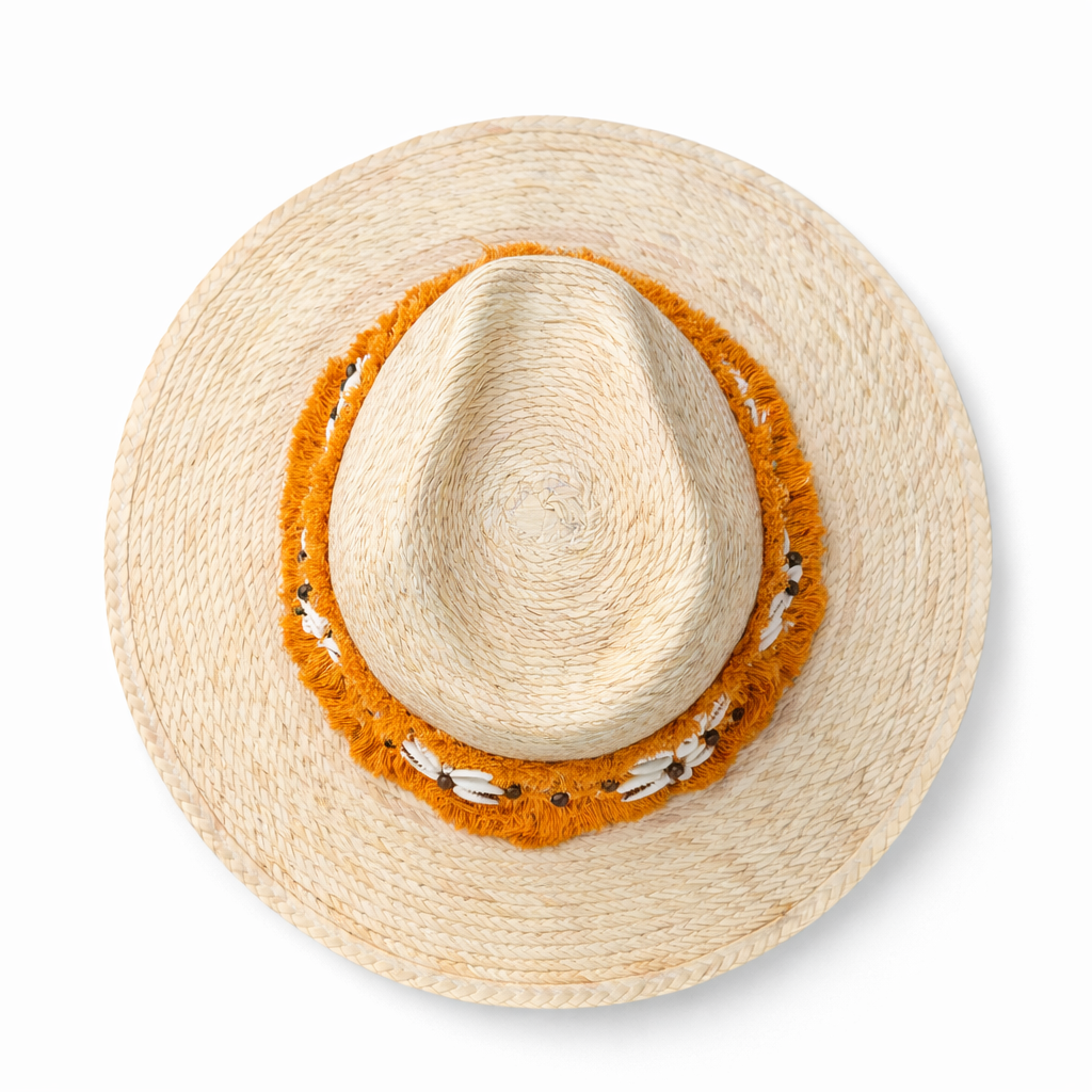 Embroidered Daisy Band Palm Hat
