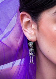 Calaca Mexican Silver Earrings