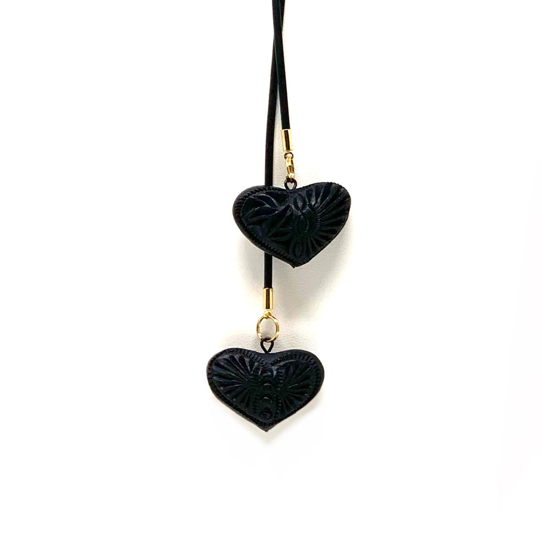 Artisanal Double Heart Barro Negro Necklace