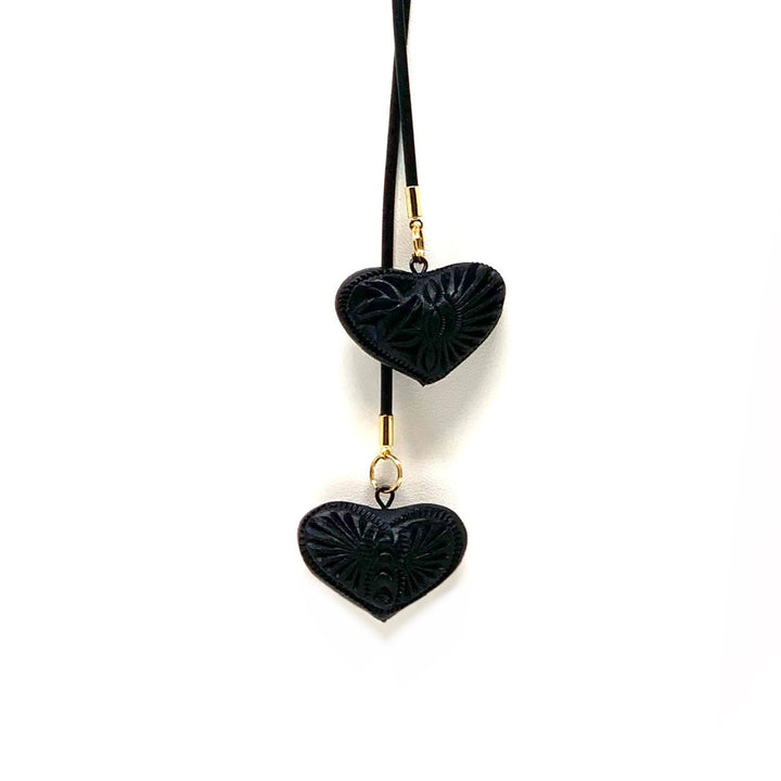 Artisanal Double Heart Barro Negro Necklace