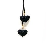 Artisanal Double Heart Barro Negro Necklace