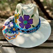 Calaca Hand Painted Mexican Fedora Hat - A Unique Blend of Tradition and Boho Style