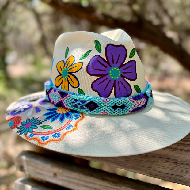 Calaca Hand Painted Mexican Fedora Hat - A Unique Blend of Tradition and Boho Style