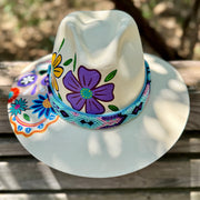 Calaca Hand Painted Mexican Fedora Hat - A Unique Blend of Tradition and Boho Style