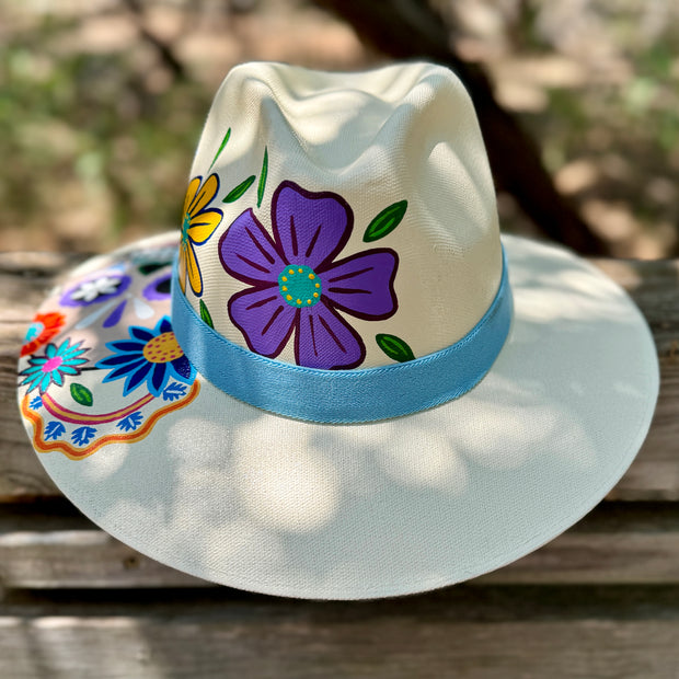 Calaca Hand Painted Mexican Fedora Hat - A Unique Blend of Tradition and Boho Style