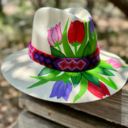 Tulipanes Hand Painted Hat