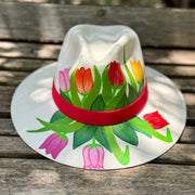 Tulipanes Hand Painted Hat