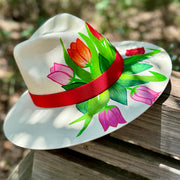 Tulipanes Hand Painted Hat