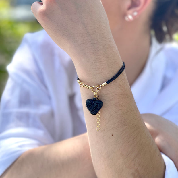 Izzy's Black Heart Clay Bracelet