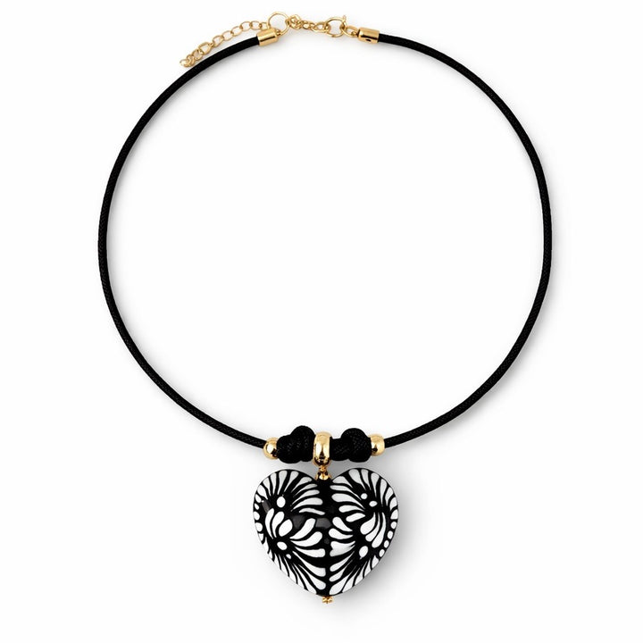 Black Talavera Big Heart Necklace