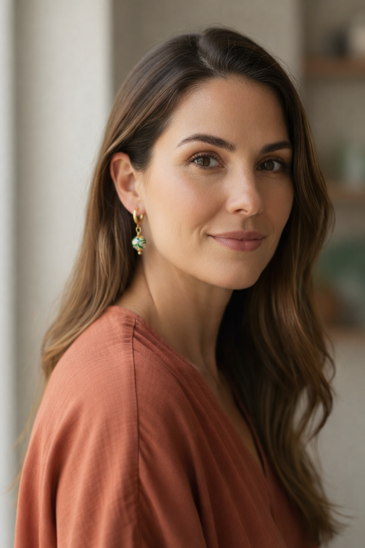 Green Talavera Earrings